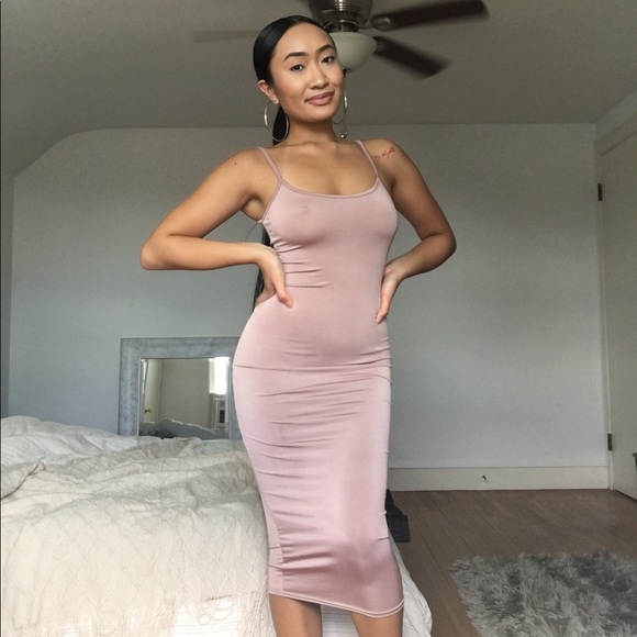 pink slinky dress